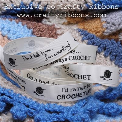 Crochet Ribbon - Messages Ant. White